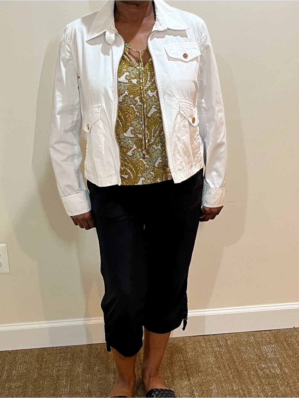Ralph Lauren White Button-Front Shirt Jacket